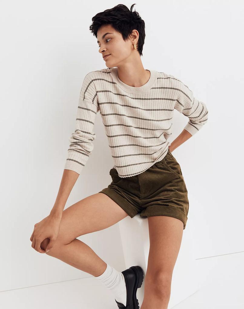 商品Madewell|Lawson Crop Pullover Sweater in Stripe,价格¥475,第4张图片详细描述