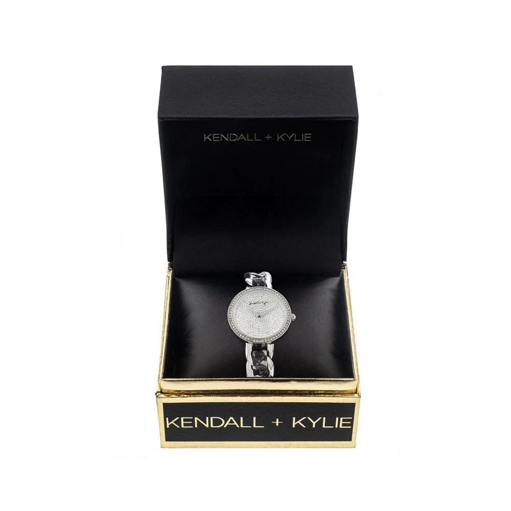 商品KENDALL & KYLIE|Women's Braided Snakeskin Stainless Steel Strap Analog Watch,价格¥113,第2张图片详细描述