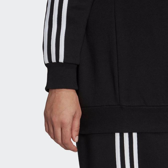 Women's adidas Essentials 3-Stripes Fleece Crewneck Sweatshirt (Plus Size)商品第5张图片规格展示