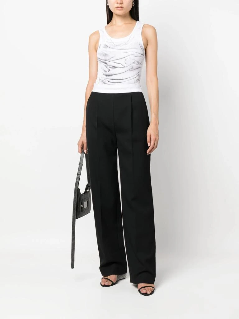 商品Alexander Wang|ALEXANDER WANG WOMEN HIGH WAISTED PLEATED LOGO ELASTIC TROUSER,价格¥4492,第3张图片详细描述