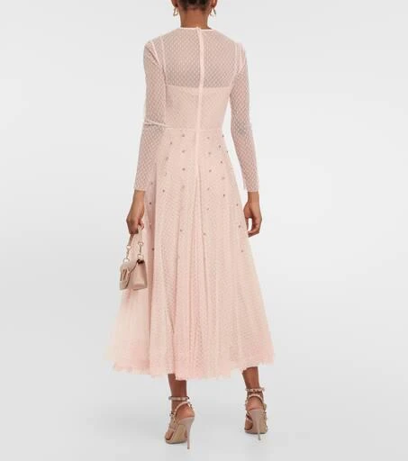 商品RED Valentino|缀饰法式圆点刺绣薄纱中长连衣裙,价格¥7264,第3张图片详细描述