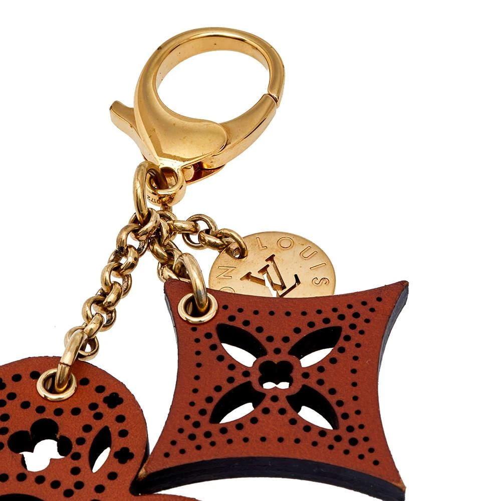 商品[二手商品] Louis Vuitton|Louis Vuitton Brown Perforated Leather Arabesque Bag Charm,价格¥2425,第2张图片详细描述