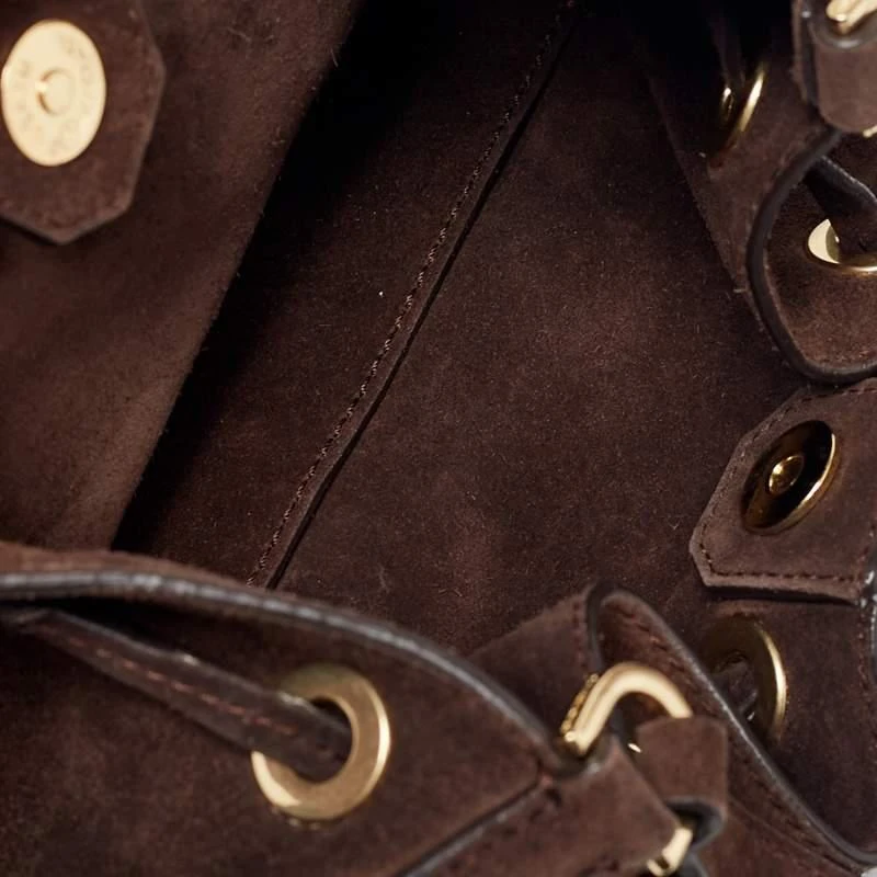 Michael Kors Dark Brown Suede and Leather Greenwich Bucket Bag 商品