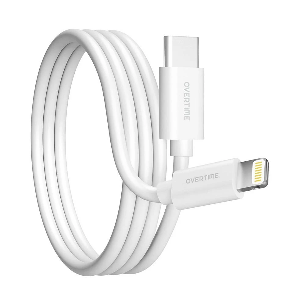 商品Overtime|Apple MFi Certified iPhone 13/12/11 6ft Charging Cable | USB Type C to Lightning Cable for iPhone - White,价格¥112,第1张图片