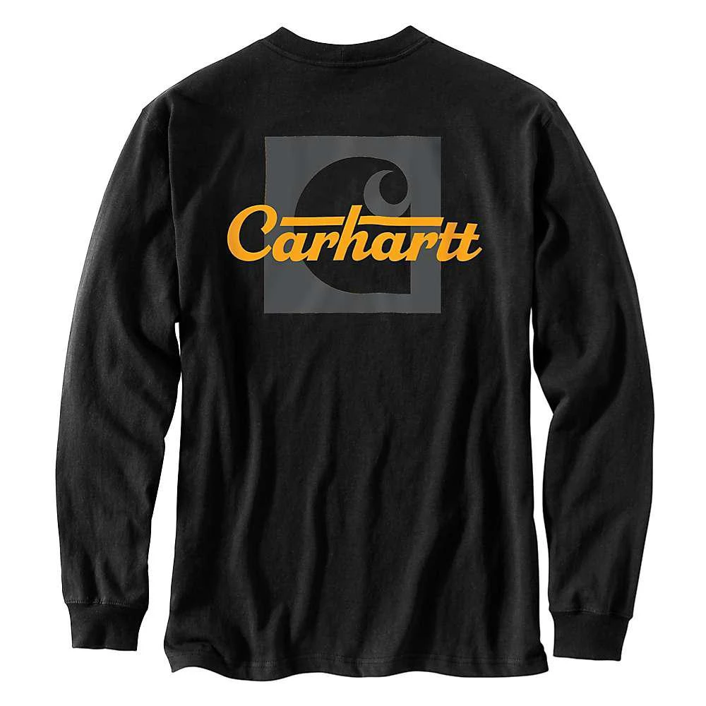 商品Carhartt|Carhartt Men's Loose Fit Heavyweight LS Pocket Script Graphic T-Shirt,价格¥231,第2张图片详细描述