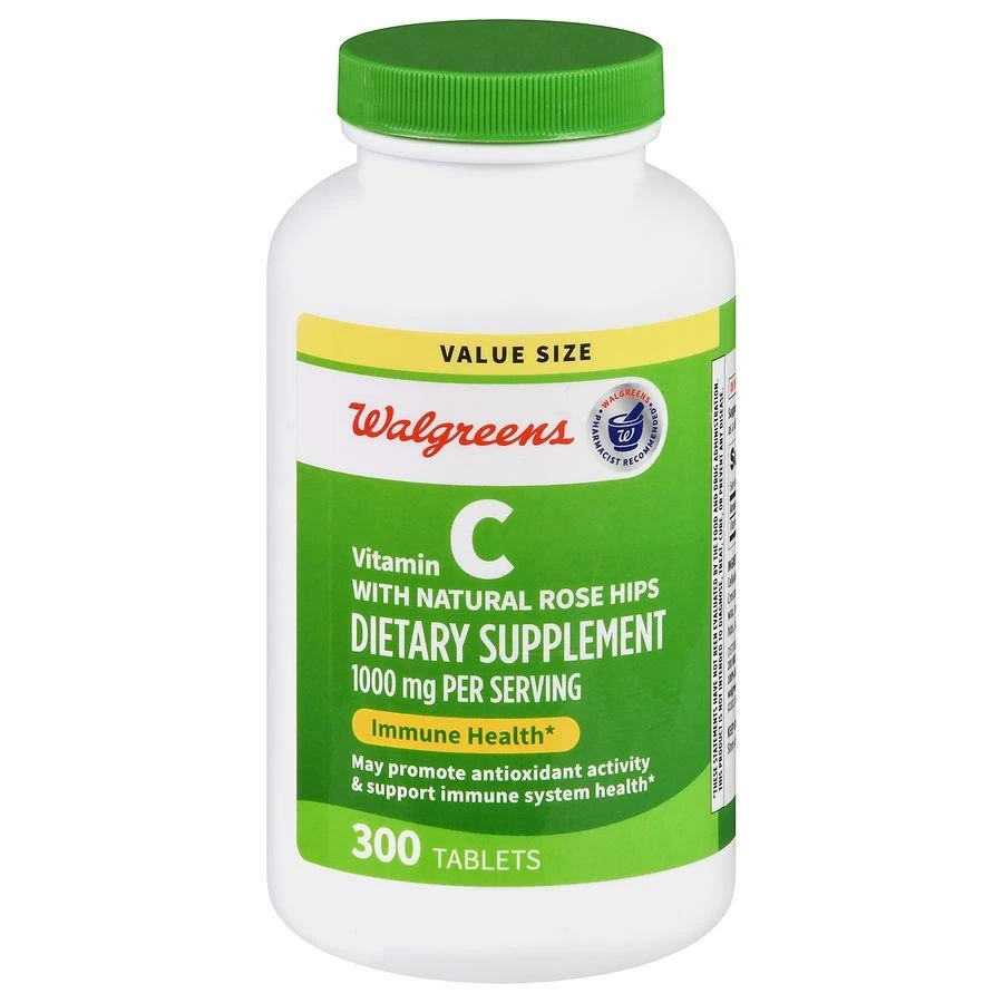 商品Walgreens|Vitamin C with Natural Rose Hips 1000 mg Tablets (300 days),价格¥327,第1张图片