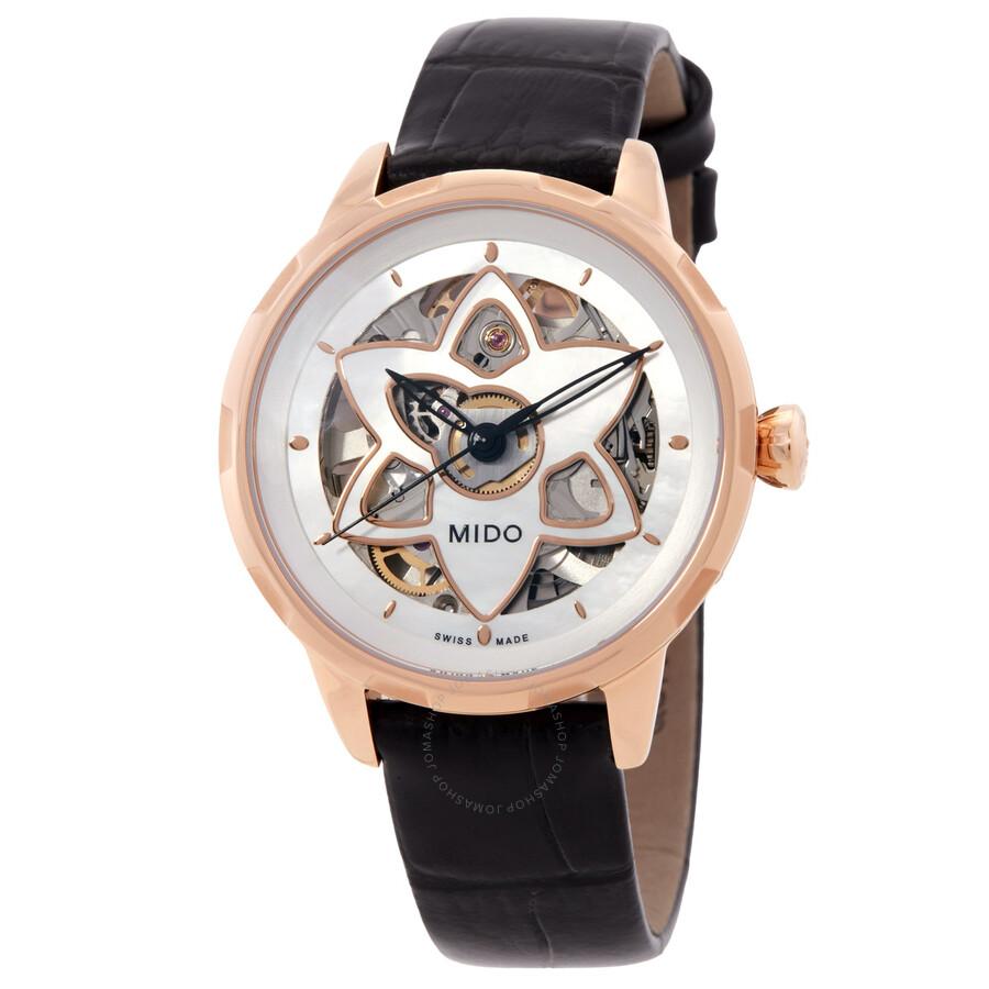Shop Mido Rainflower Blossom Quartz MOP Open Heart Watch