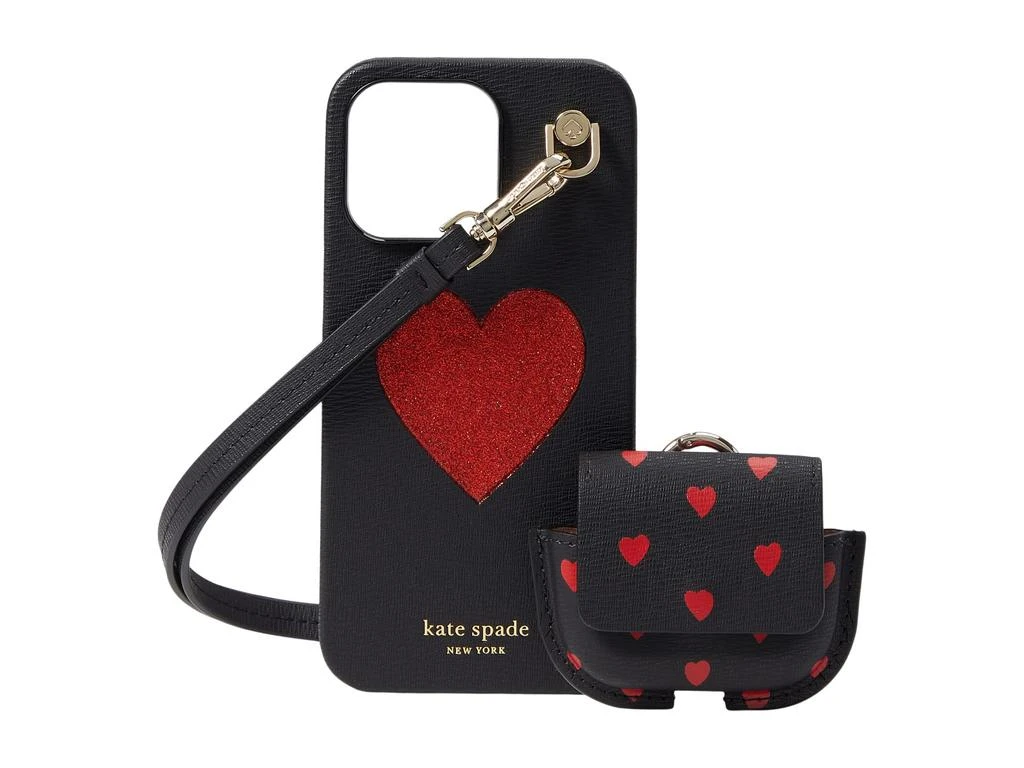 商品Kate Spade|Glitter Heart Printed TPU Lanyard Set Phone Case for iPhone® 13 and 13 Pro,价格¥513,第1张图片