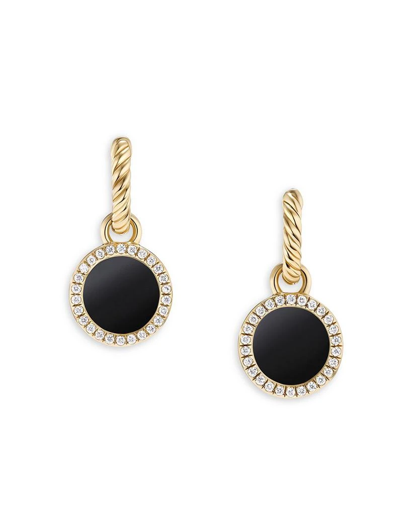 商品David Yurman|Petite 18K Gold DY Elements® Black Onyx & Pavé Diamonds Drop Earrings,价格¥19403,第1张图片