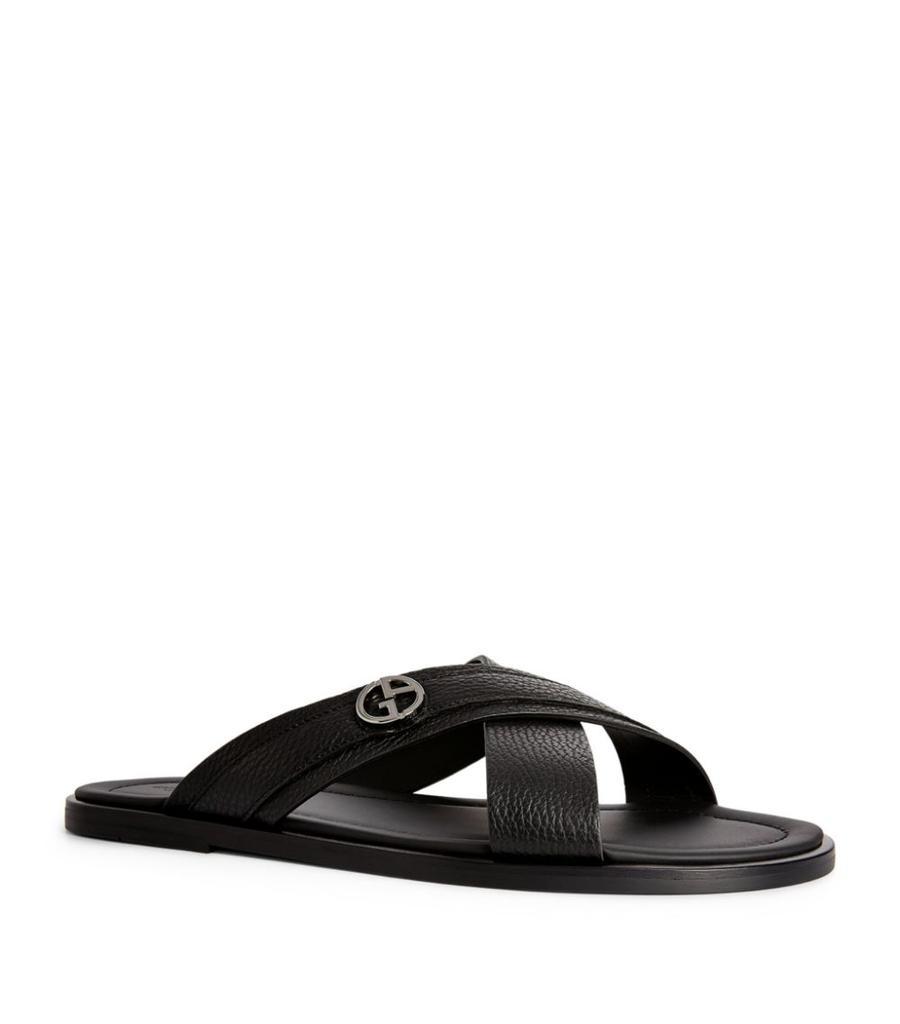商品Giorgio Armani|Leather Slip-On Sandals,价格¥4021,第6张图片详细描述
