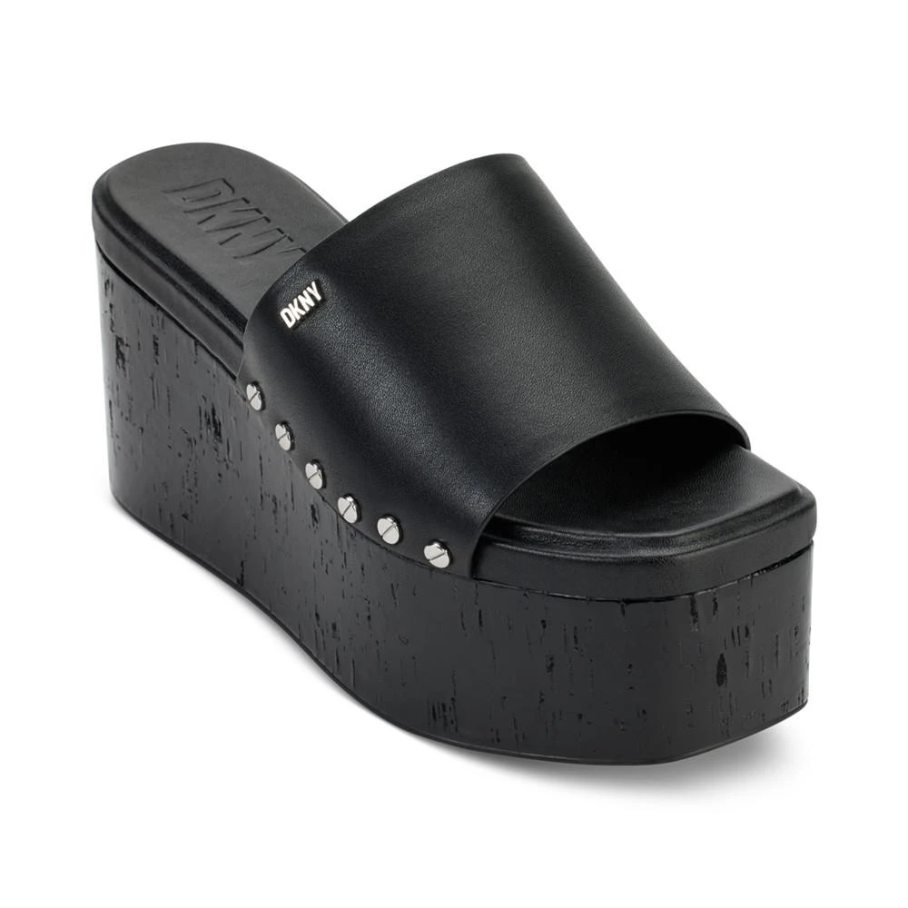 商品DKNY|Alvy Studded Platform Wedge Slide Sandals,价格¥616,第1张图片