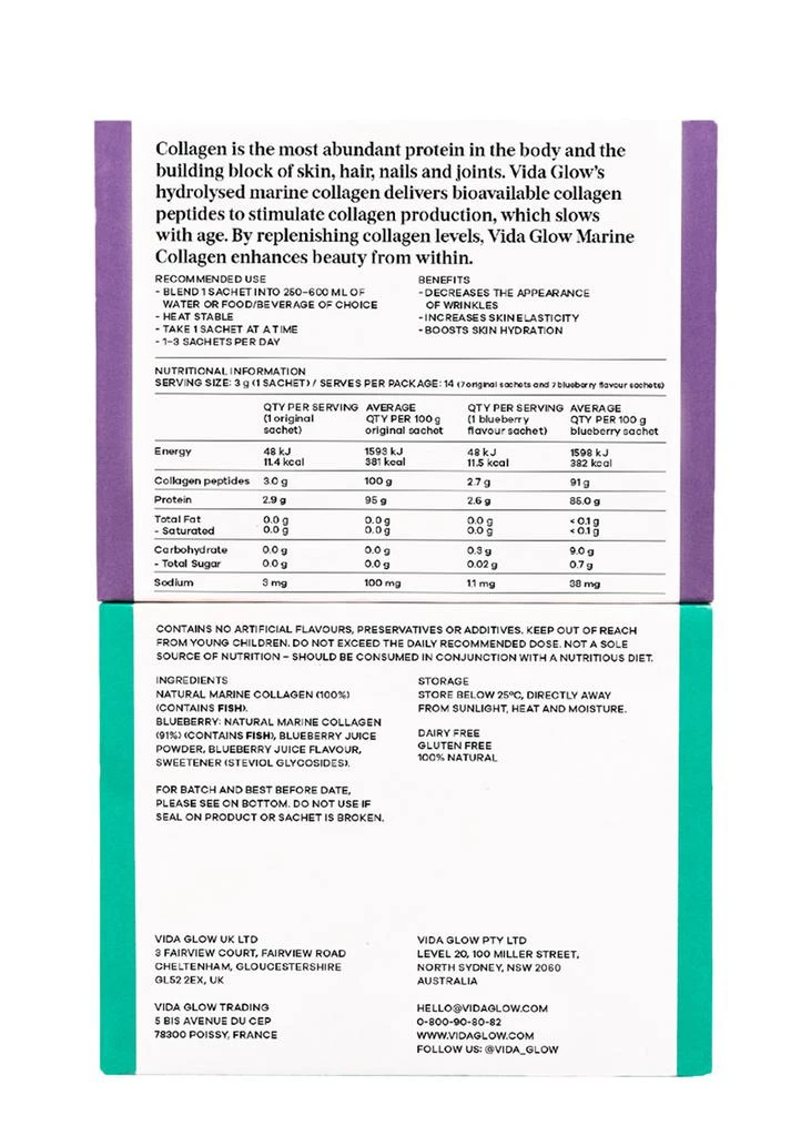 商品Vida Glow|Mixed Natural Marine Collagen Trial Pack – 14 servings,价格¥249,第2张图片详细描述