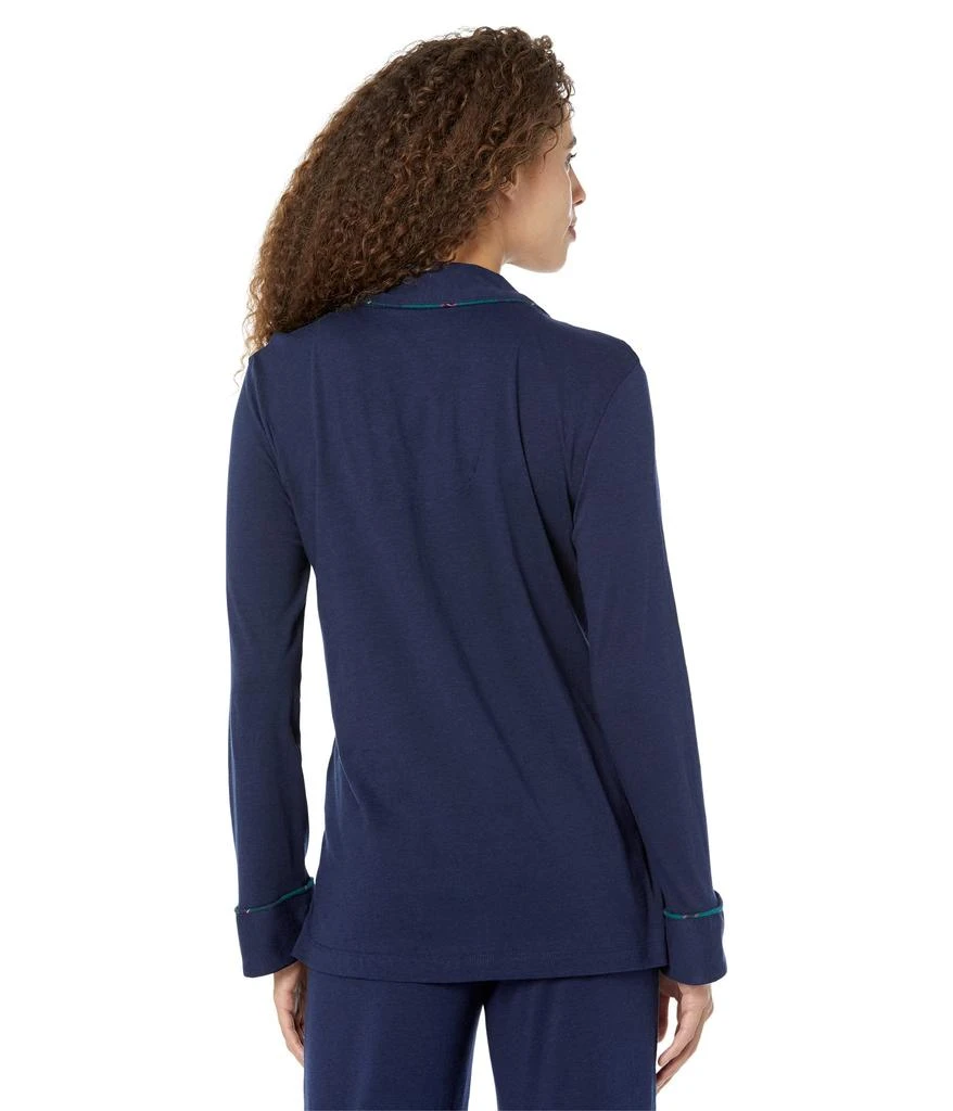 商品Ralph Lauren|Knit Long Sleeve Notch Collar Long PJ Set,价格¥536,第4张图片详细描述