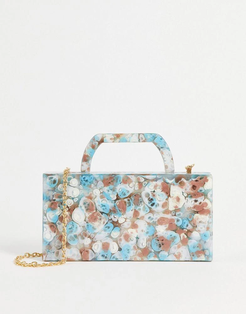 商品ASOS|ASOS DESIGN resin clutch bag in multi smudge print,价格¥224,第1张图片