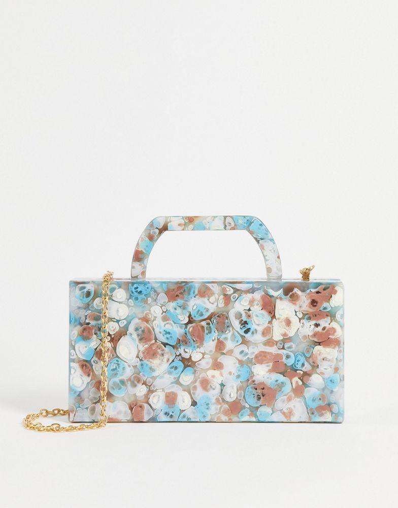 商品ASOS|ASOS DESIGN resin clutch bag in multi smudge print,价格¥213,第1张图片