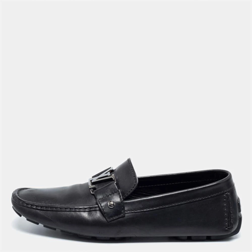 商品[二手商品] Louis Vuitton|Louis Vuitton Black Leather Monte Carlo Loafers Size 43,价格¥2614,第1张图片