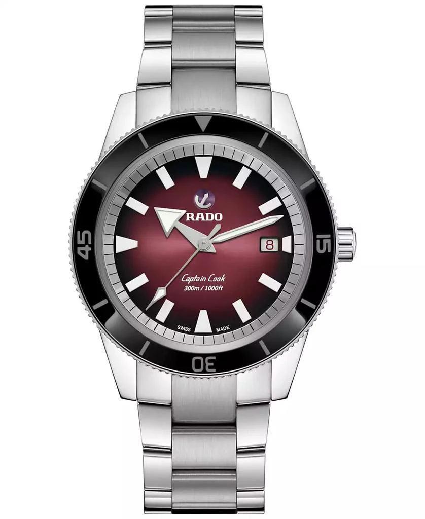 商品Rado|Men's Swiss Automatic Captain Cook Stainless Steel Bracelet Watch 42mm,价格¥17309,第1张图片