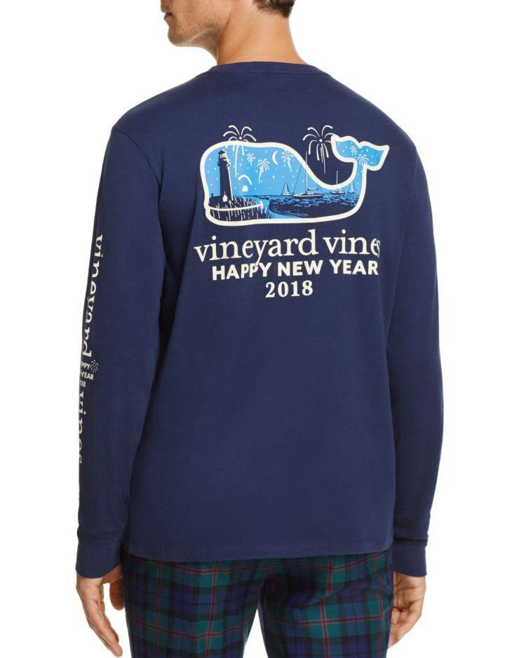 商品Vineyard Vines|Happy New Year Crewneck Long Sleeve Pocket Tee,价格¥362,第1张图片