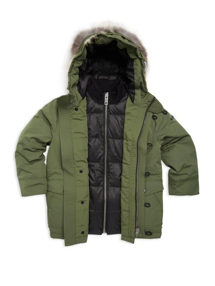 商品Burberry|Little Boy's & Boy's Elliot Fur-Trim Parka Coat,价格¥2412,第4张图片详细描述