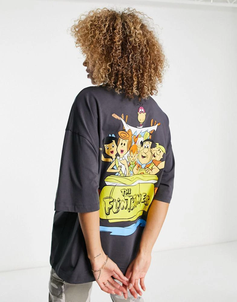 商品ASOS|ASOS DESIGN unisex oversized t-shirt with Flintstones print in charcoal,价格¥240,第4张图片详细描述