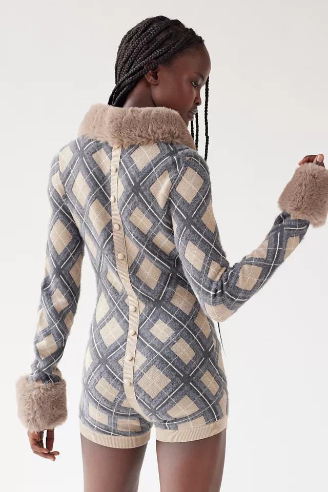 商品House Of Sunny|House Of Sunny London Faux Fur Trim Romper,价格¥432,第5张图片详细描述