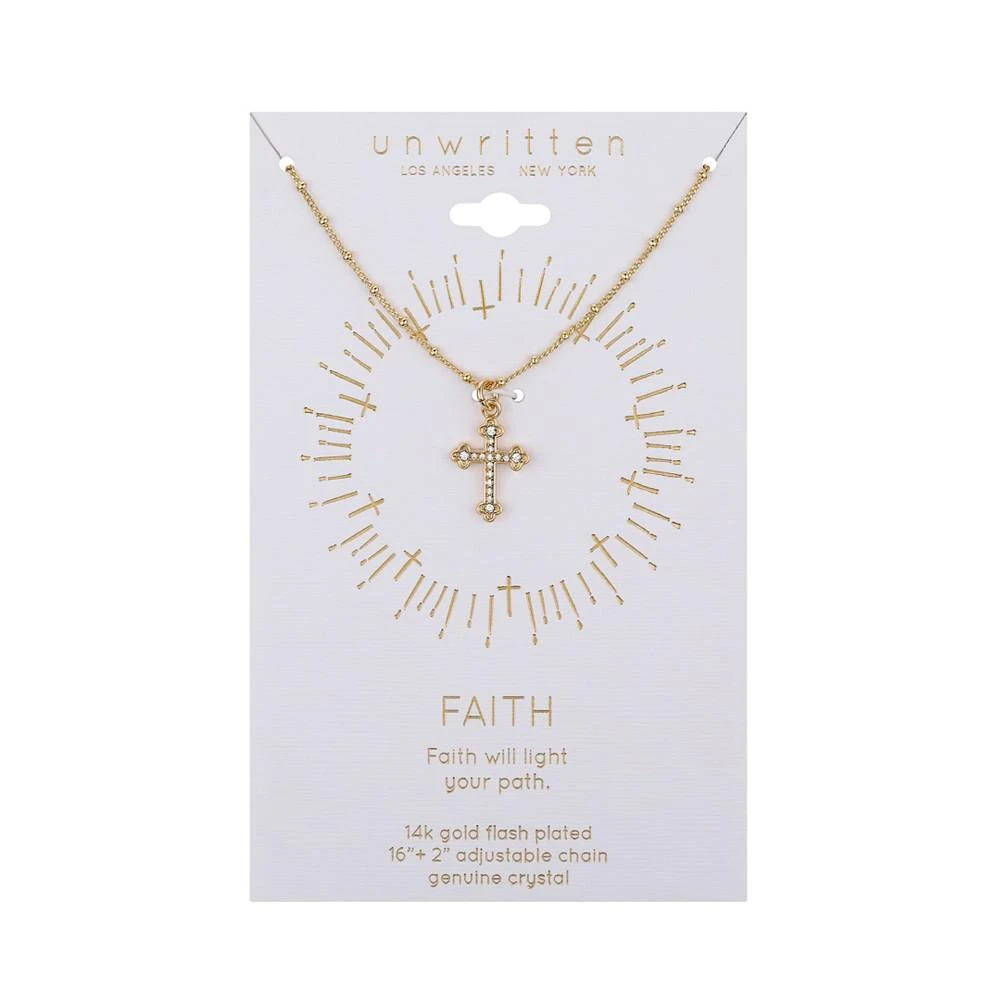 商品Unwritten|14k Gold Plated Crystal Cross Pendant Necklace,价格¥169,第3张图片详细描述