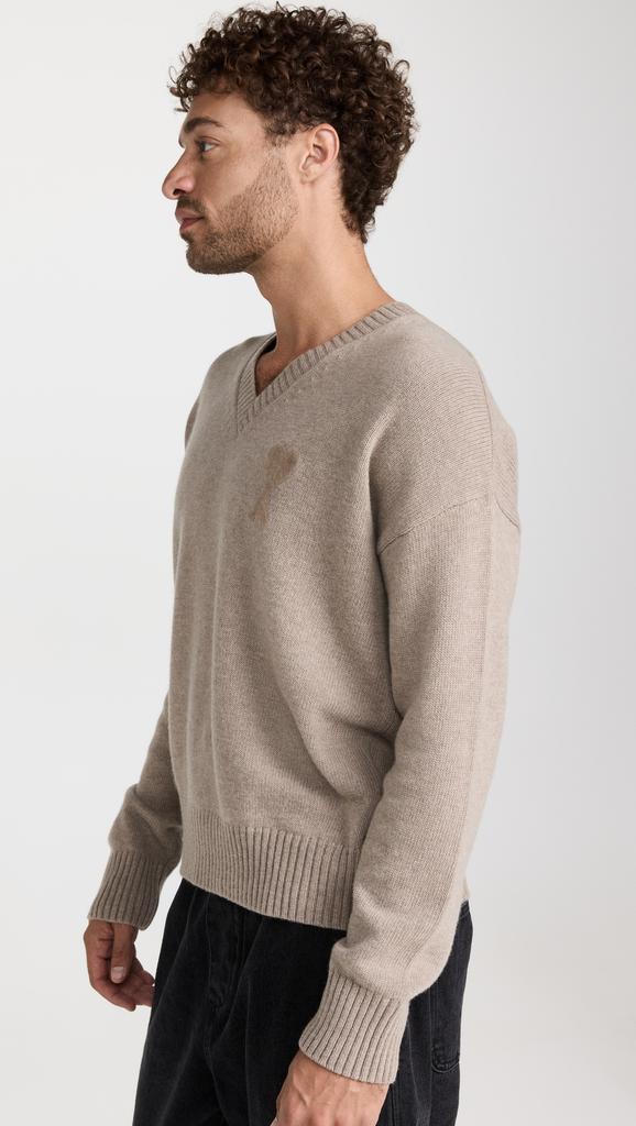 AMI Needle Punch Adc V Neck Sweater商品第4张图片规格展示