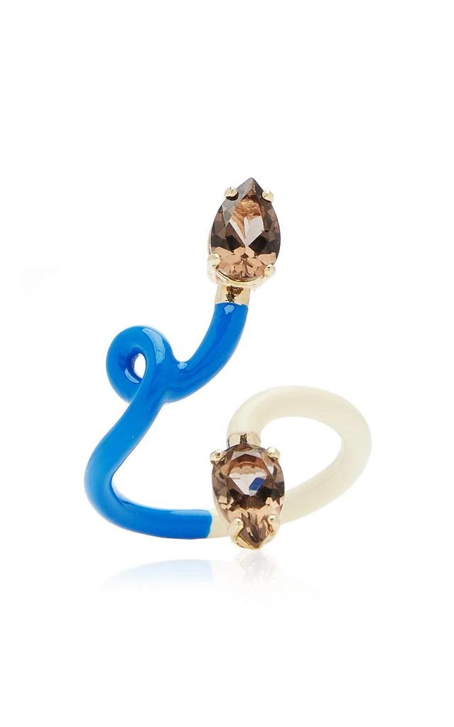 商品Bea Bongiasca|Bea Bongiasca - B 9K Yellow Gold Quartz Enameled Double Vine Ring - Multi - US 6 - Moda Operandi - Gifts For Her,价格¥9243,第1张图片