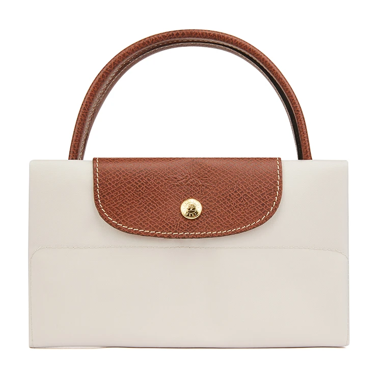 商品[国内直发] Longchamp|珑骧 Le Pliage Original系列 品牌徽标按扣开合 再生聚酰胺 托特包Tote包购物袋手提包 中号 女款 米色,价格¥1010,第6张图片详细描述