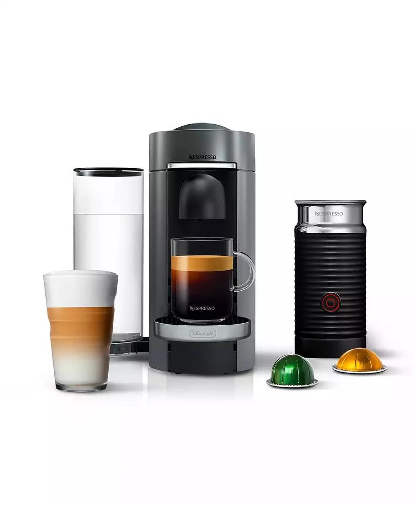 商品Nespresso|Vertuo Plus Deluxe Coffee and Espresso Machine by De'Longhi, Titan with Aeroccino Milk Frother,价格¥1306,第1张图片
