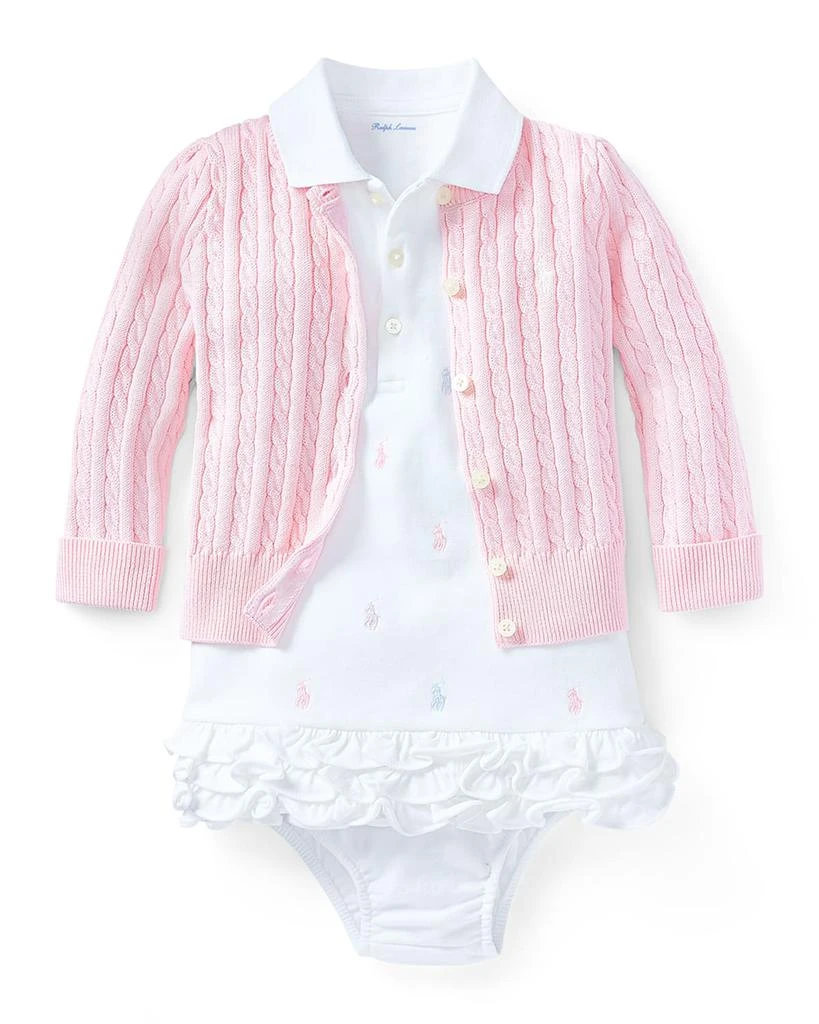 商品Ralph Lauren|Cable Knit Cotton Cardigan, Size 3-12 Months,价格¥392,第3张图片详细描述