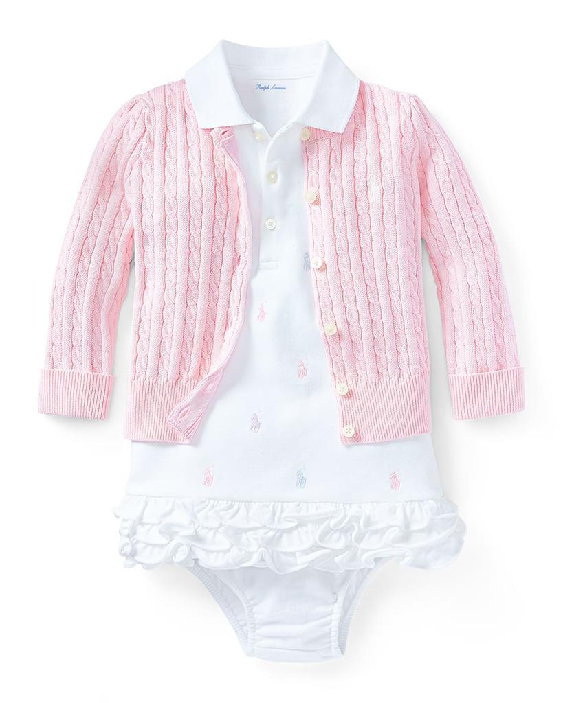 商品Ralph Lauren|Cable Knit Cotton Cardigan, Size 3-12 Months,价格¥364,第5张图片详细描述