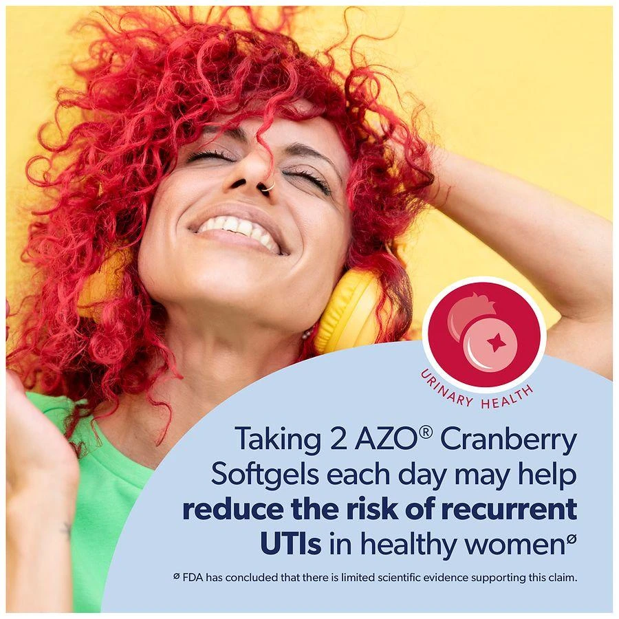 商品AZO|Cranberry Urinary Tract Health, Dietary Supplement Softgels Cranberry,价格¥163,第2张图片详细描述