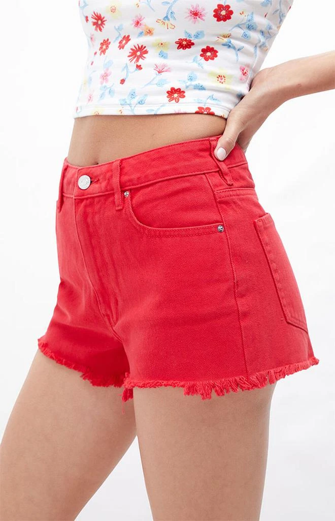 商品PacSun|Eco Red High Waisted Denim Festival Shorts,价格¥244,第2张图片详细描述