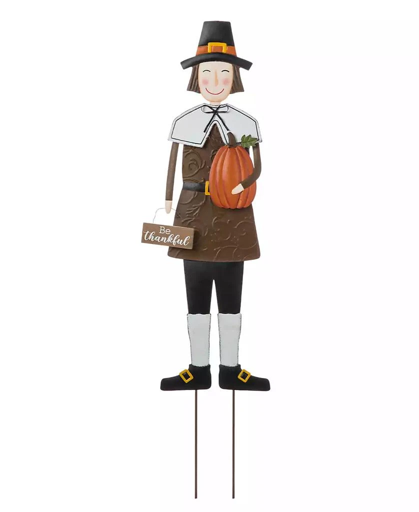 商品Glitzhome|Metal Thanksgiving Pilgrim Boy Yard Stake, Standing Decor or Hanging Decor, 36",价格¥229,第1张图片
