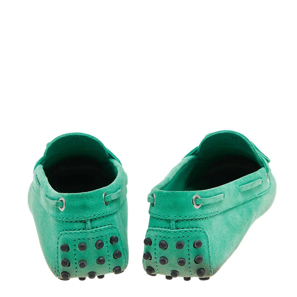 商品[二手商品] Tod's|Tod's Green Suede Bow Slip On Loafers Size 38,价格¥1380,第5张图片详细描述
