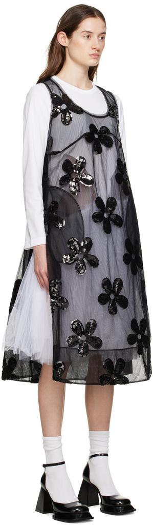 商品Simone Rocha|Black Floral Midi Dress,价格¥7486,第4张图片详细描述