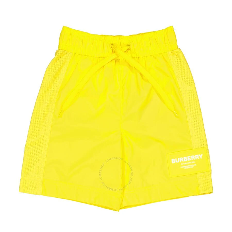 商品Burberry|Boys Acid Yellow Horseferry Motif Swim Shorts,价格¥670,第1张图片