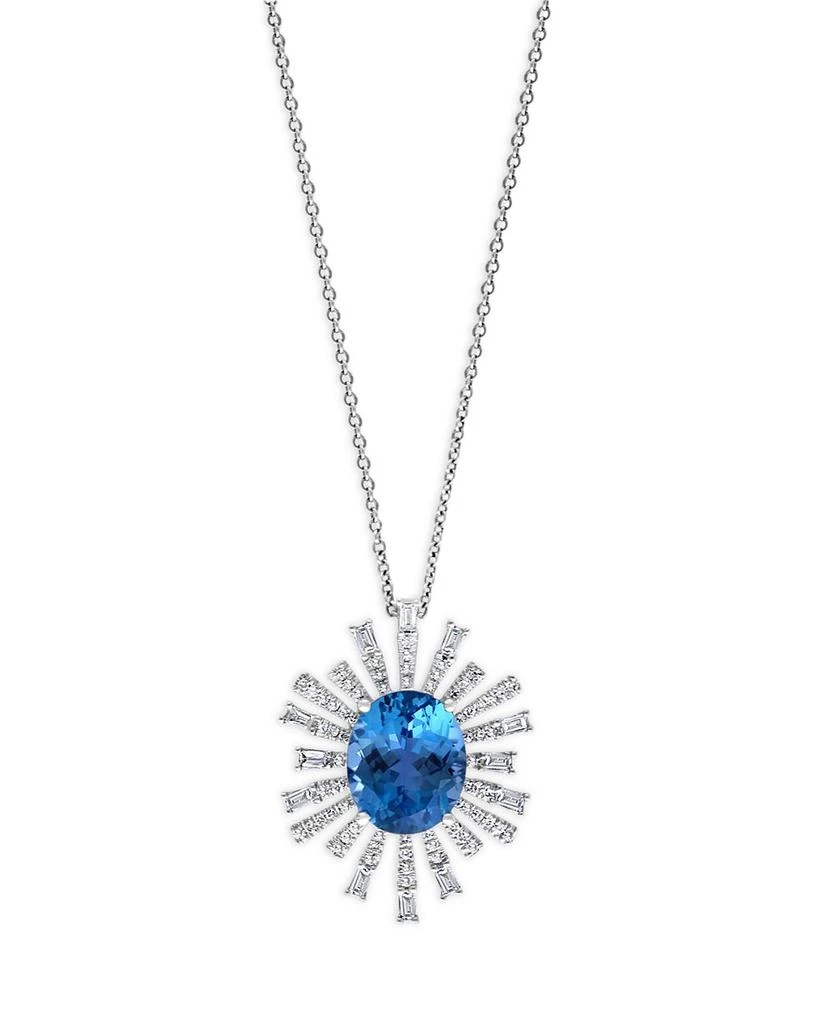 商品Bloomingdale's|Blue Topaz & Diamond Starburst Pendant Necklace in 14K White Gold, 18" - Exclusive,价格¥33636,第1张图片详细描述