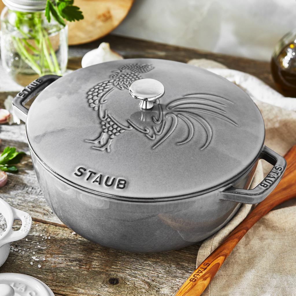 Staub Cast Iron 3.75-qt Essential French Oven Rooster商品第6张图片规格展示