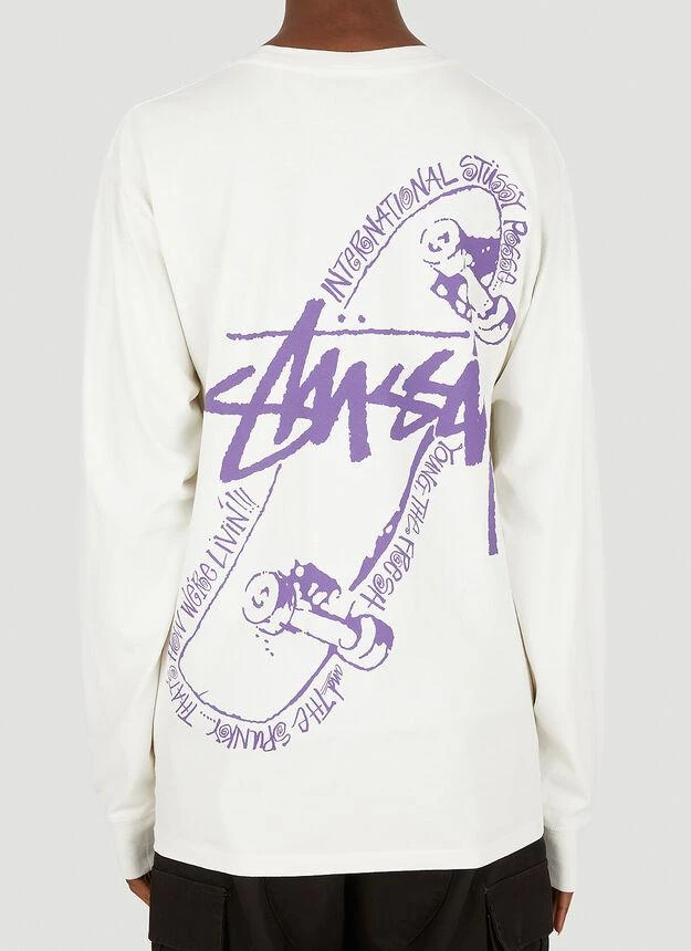 商品STUSSY|Skate Posse Long Sleeve T-Shirt in White,价格¥480,第5张图片详细描述