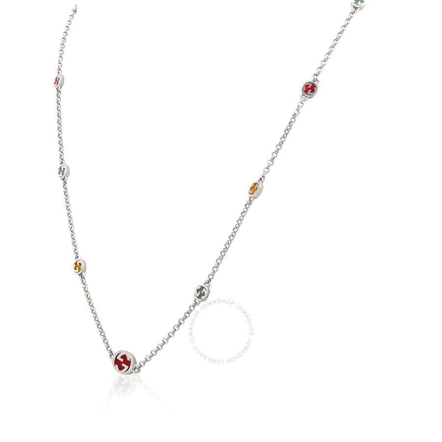 商品Gucci|Sterling Silver Interlocking G Multicoloured Enamel Necklace - YBB728953001,价格¥4237,第3张图片详细描述