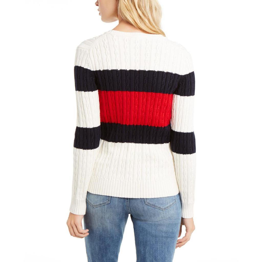商品Tommy Hilfiger|Tommy Hilfiger Womens Cate Cable Knit Crewneck Pullover Sweater,价格¥301,第4张图片详细描述