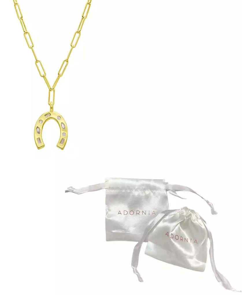 商品ADORNIA|14K Gold-Plated Paperclip Horseshoe Necklace,价格¥204,第2张图片详细描述