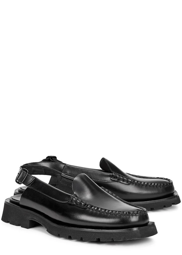 商品Hereu|Raiguer Sport black leather slingback loafers,价格¥1562,第2张图片详细描述