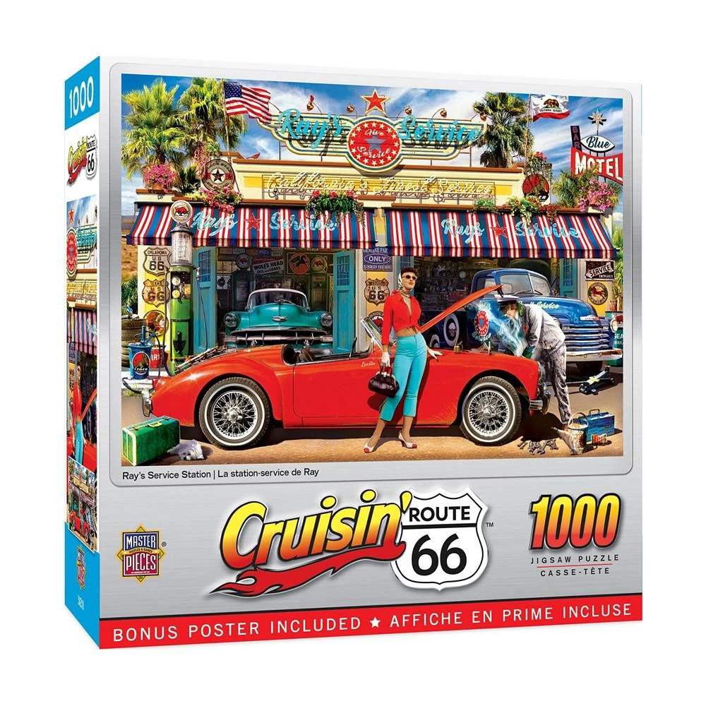 商品MasterPieces Puzzles|Cruisin' Route 66 - Ray's Service Station 1000 Piece Puzzle,价格¥164,第1张图片
