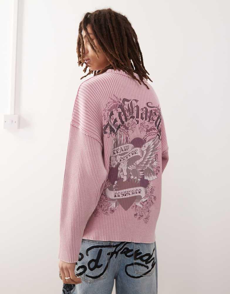 XLARGE×ED HARDY KNIT CARDIGAN XLARGExED HARDY KNIT CARDIGAN - BLACK | Xlarge AU – XLarge Brand