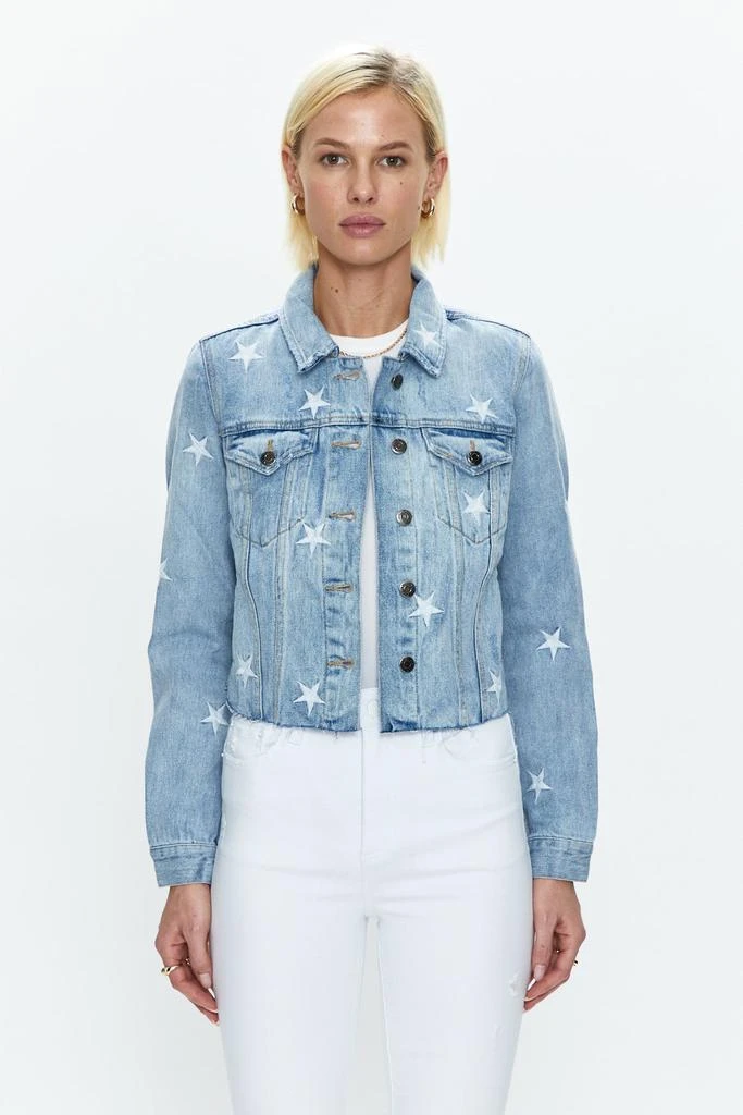 商品Pistola Denim|Brando Star Embroidery Denim Jacket - Zodiac,价格¥615,第1张图片