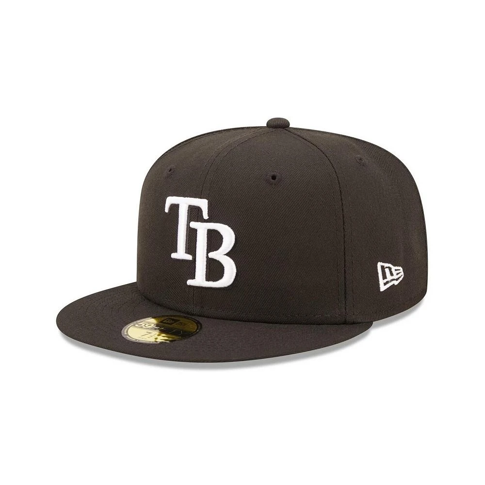 商品New Era|Men's Black Tampa Bay Rays Team Logo 59FIFTY Fitted Hat,价格¥240,第1张图片