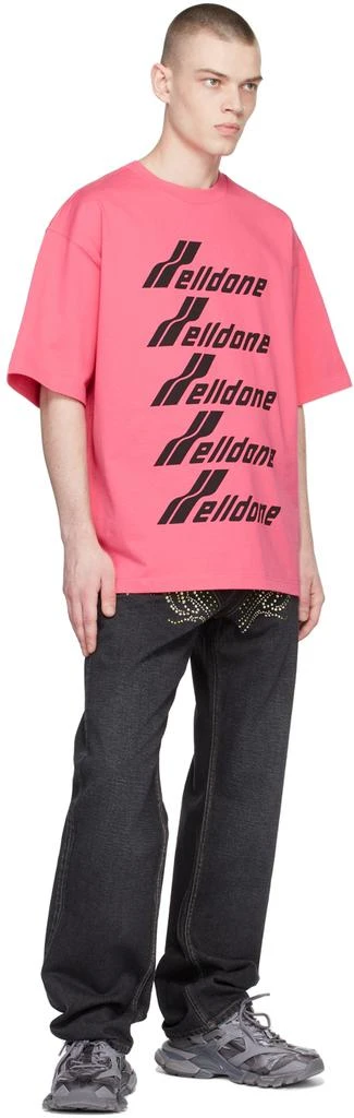 商品We11done|Pink Cotton Front Logo T-Shirt,价格¥699,第4张图片详细描述